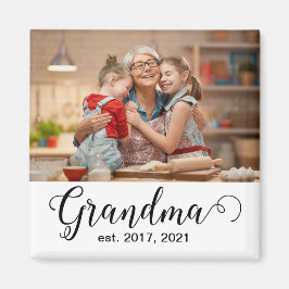 Grandma Established Script Gift Photo マグネット