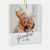 Grandma Established Script Photo セラミックオーナメント (右)
