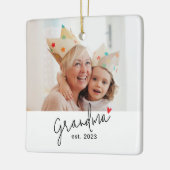 Grandma Established Script Photo セラミックオーナメント (左)