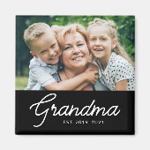 Grandma Established Script Photo マグネット (正面)