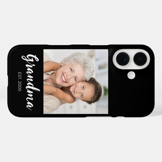 Grandma Established Script Photo Black Case-Mate  iPhoneケース (裏面 (横))