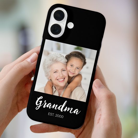 Grandma Established Script Photo Black Case-Mate iPhoneケース