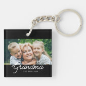 Grandma Established Script Photo Gift キーホルダー (裏面)