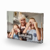 Grandma Established White Script Photo フォトブロック (右)