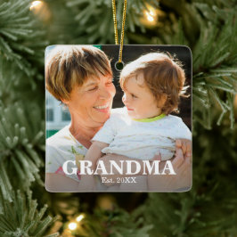 GRANDMA Established Year Photo Ceramic Ornament セラミックオーナメント