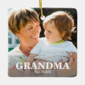 GRANDMA Established Year Photo Ceramic Ornament セラミックオーナメント (正面)