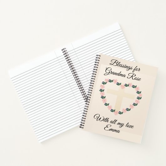 Grandma Floral Heart Notes ノートブック (内部)