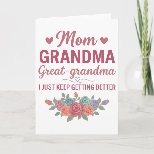 Grandma for Women Mom Grandma Great Grandma カード (正面)