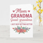 Grandma for Women Mom Grandma Great Grandma カード (黄色い花)