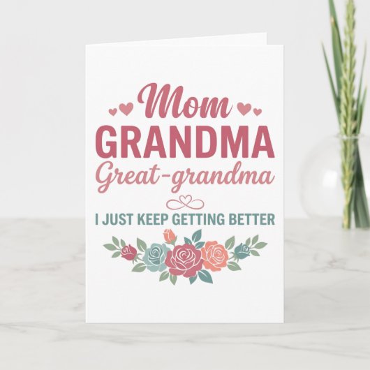 Grandma for Women Mom Grandma Great Grandma カード (正面)