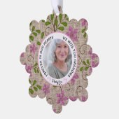 Grandma Forever in Our Hearts Pink Floral オーナメントカード (左)