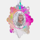 Grandma Forever in Our Hearts Rainbow Glitter  オーナメントカード (左)