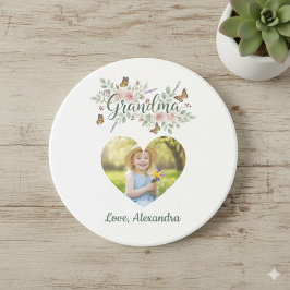 Grandma Gift Coaster - Floral Photo コースター