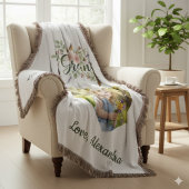 Grandma Gift - Floral Photo スローブランケット