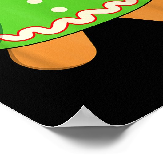 Grandma Gingerbread Man Costume Matching Christmas ポスター (角)