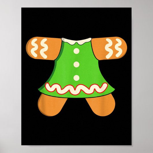 Grandma Gingerbread Man Costume Matching Christmas ポスター (正面)