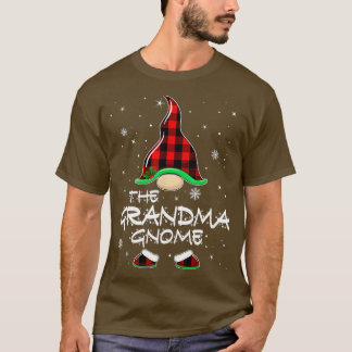 Grandma Gnome Buffalo Plaid Matching Family Christ Tシャツ