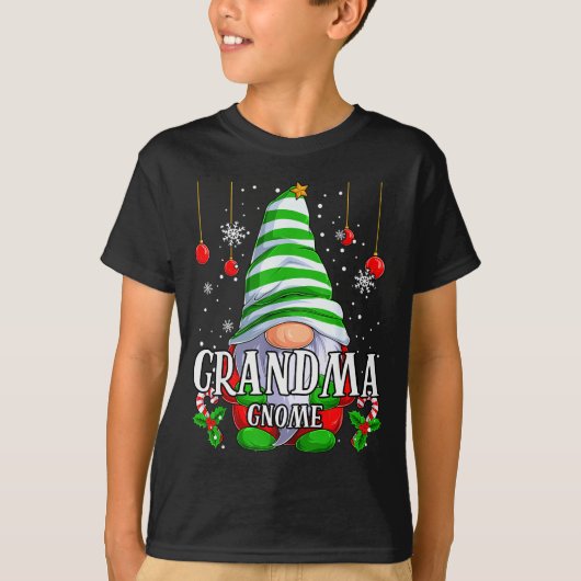 Grandma Gnome Christmas Pajamas Matching Family Gr Tシャツ (正面)