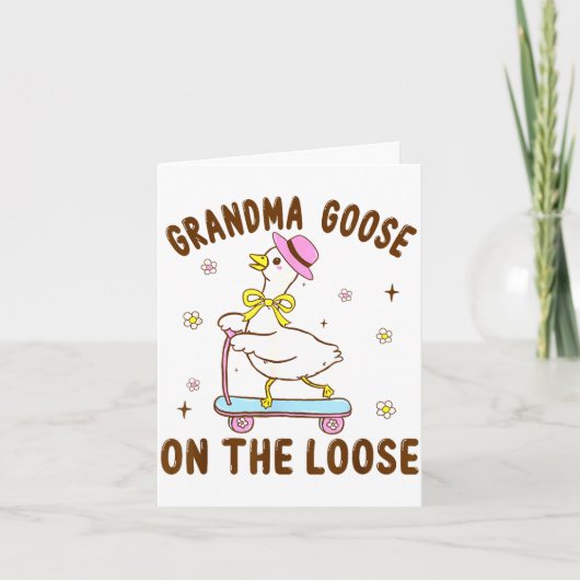 Grandma Goose On The Loose Funny Birthday Matching カード (正面)