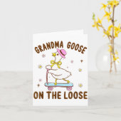 Grandma Goose On The Loose Funny Birthday Matching カード (黄色い花)