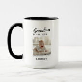 Grandma Grandchild Photo Established Date マグカップ (左)