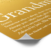 Grandma, Grandmother Definition Gold Glitter ポスター (角)