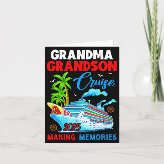 Grandma Grandson Cruise 2025 Memories Christmas Fa カード (正面)