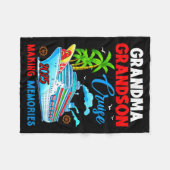 Grandma Grandson Cruise 2025 Memories Christmas Fa フリースブランケット (正面(横))