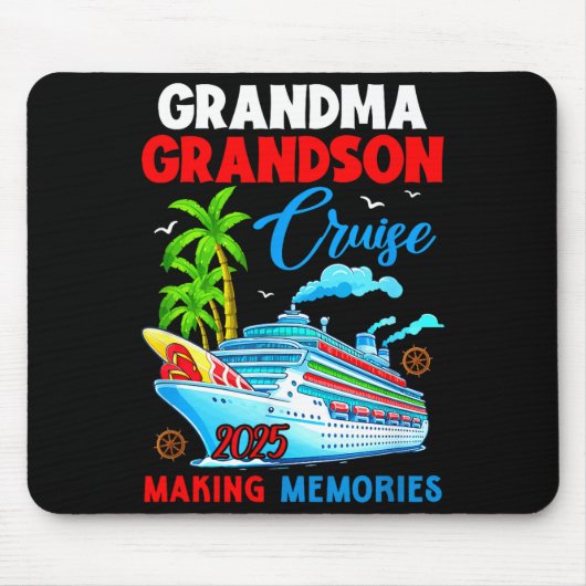 Grandma Grandson Cruise 2025 Memories Christmas Fa マウスパッド (正面)