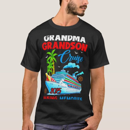 Grandma Grandson Cruise 2025 Memories Christmas Fa Tシャツ (正面)