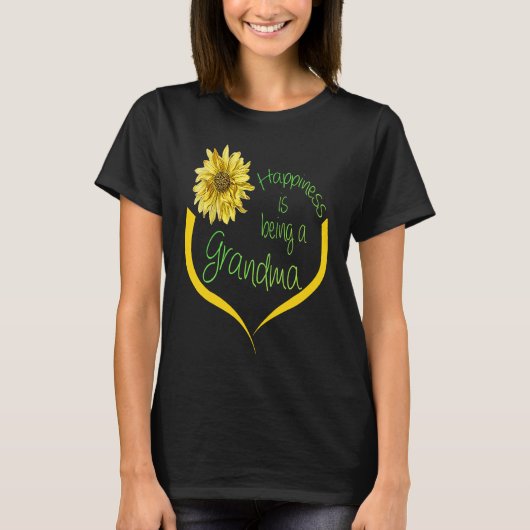 Grandma   Happiness Is Being A Grandma  Sunflower Tシャツ (正面)
