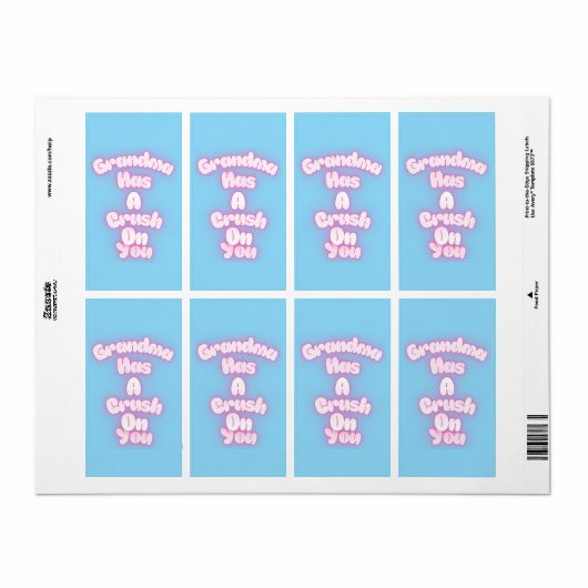 Grandma has a crush on you ラベル (フルシート)