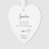 Grandma Heart Quote Keepsake Ornament Gift オーナメント (正面)