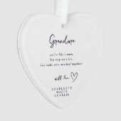 Grandma Heart Quote Keepsake Ornament Gift オーナメント (正面)