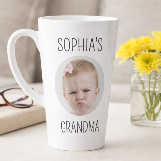 Grandma Latte Mug with Baby Photo Custom Gift カフェラテマグ