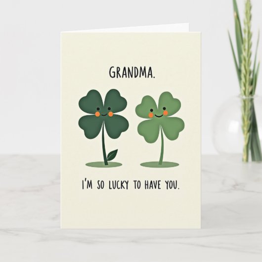 Grandma Lucky Faux Gold Foil Card カード (正面)