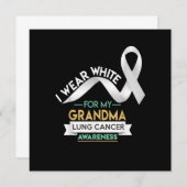 Grandma Lung Cancer Shirt White Ribbon Awareness M 招待状 (正面/裏面)