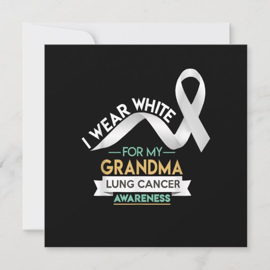 Grandma Lung Cancer Shirt White Ribbon Awareness M 招待状 (正面)