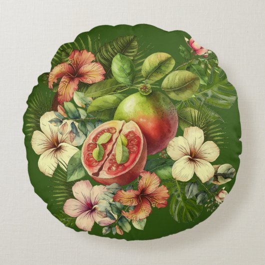 Grandma Manuela's Guavas ラウンドクッション (正面)