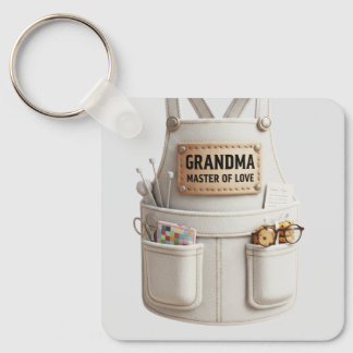 Grandma Master of Love Keychain –Cute Apron Design キーホルダー