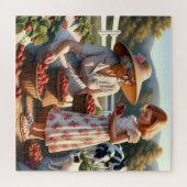 Grandma & Me Strawberry Picking – Summer Farm Memo ジグソーパズル (横)