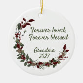 Grandma Memorial Ornament - Forever Loved セラミックオーナメント (正面)