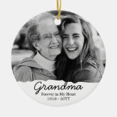 Grandma Memorial Passing Away Remembrance Photo セラミックオーナメント (正面)