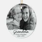 Grandma Memorial Passing Away Remembrance Photo セラミックオーナメント (左)