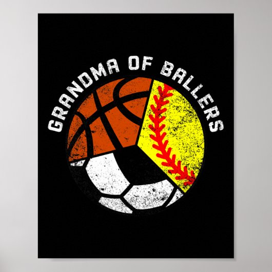 Grandma Of Byllers Fun Softbyll Soccer Bysketbyll  ポスター (正面)