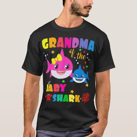 Grandma Of The Baby Shark Birthday Grandma Shark G Tシャツ (正面)