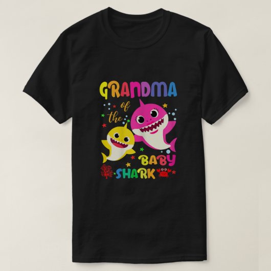 Grandma Of The Baby Shark Birthday Grandma Shark  Tシャツ (デザイン正面)
