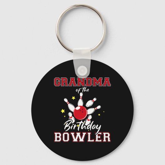 Grandma Of The Birthday Bowler Bday Bowling Celebr キーホルダー (正面)