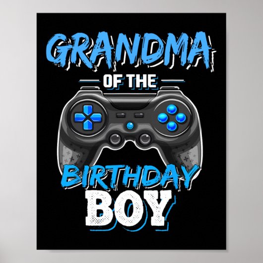 Grandma Of The Birthday Boy Matching Video Game Bi ポスター (正面)