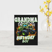 Grandma Of The Birthday Boy Monster Truck Birthday カード (黄色い花)